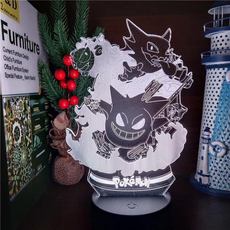 Gotta Catch 'Em All... for Your Nightstand! Pokémon Gengar Evolution 3D LED Night Light - 7 Colors, USB Powered, Perfect Gift for Fans