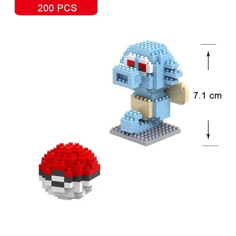 66pcs Pokemon Small Building Nanoblock Cartoon Pikachu Animal Model Education Game Graphics Pokemon Toys For Kids Birthday