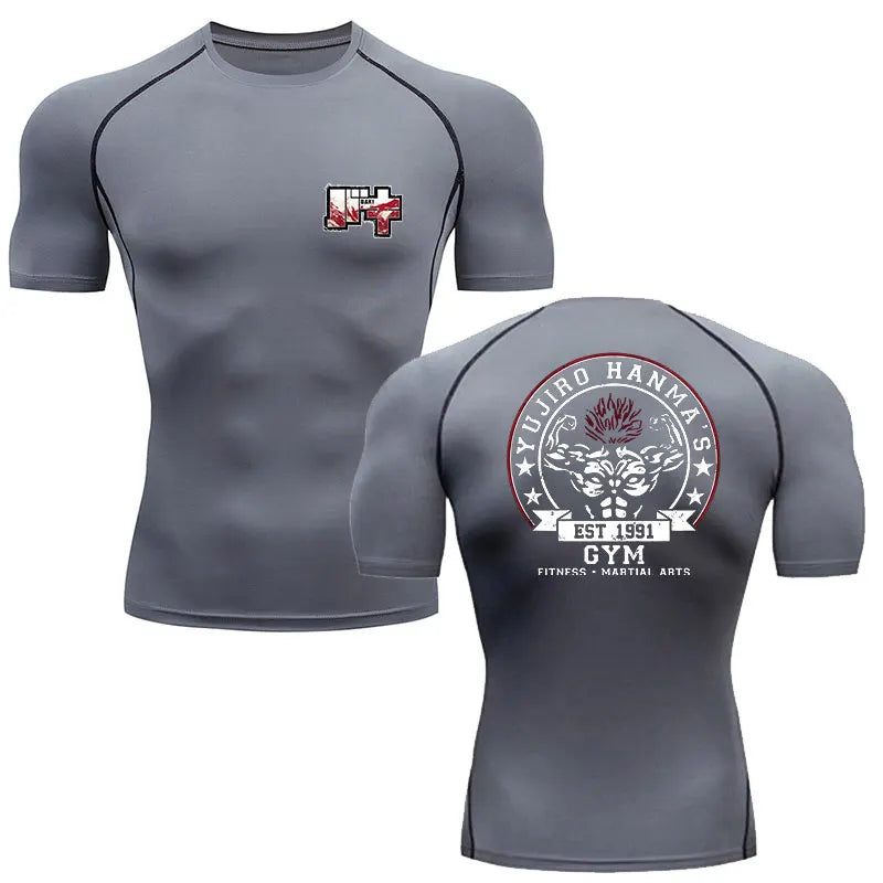 Baki Hanma MMA Compression T-Shirt – Anime Gym Fitness Rash Guard