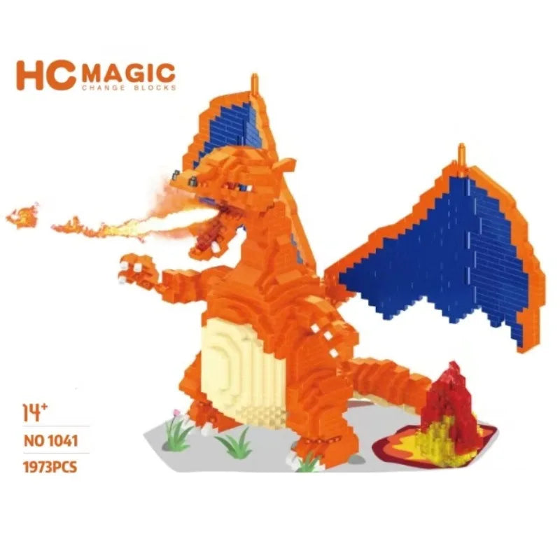 Pokemon Gengar Micro Building Blocks Piplup Mega Rayquaza Mega Charizard Assembled Mini Bricks Toys For Kid Christmas Gift