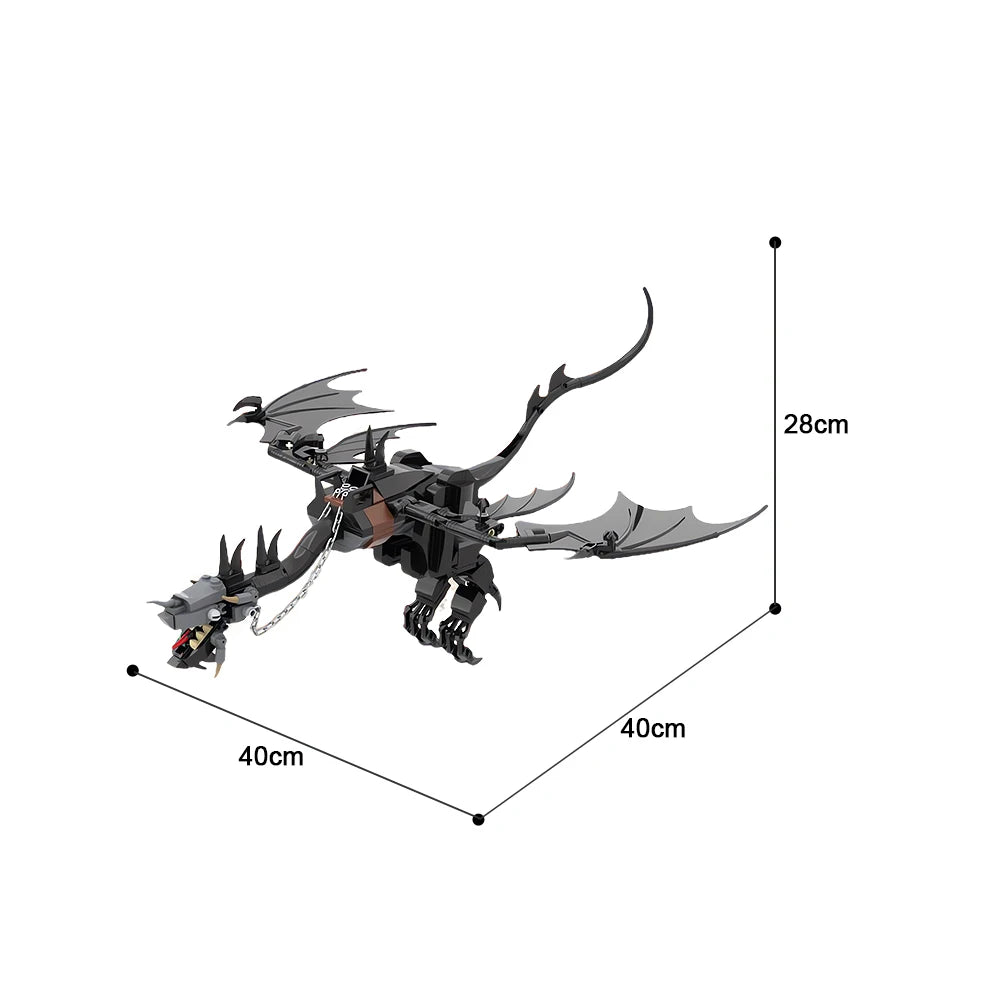 Gobricks MOC The Fell Beast Bricks Model Rings Movie Series Beast Building Block Creative DIY Assembly Collection Toys Gfit