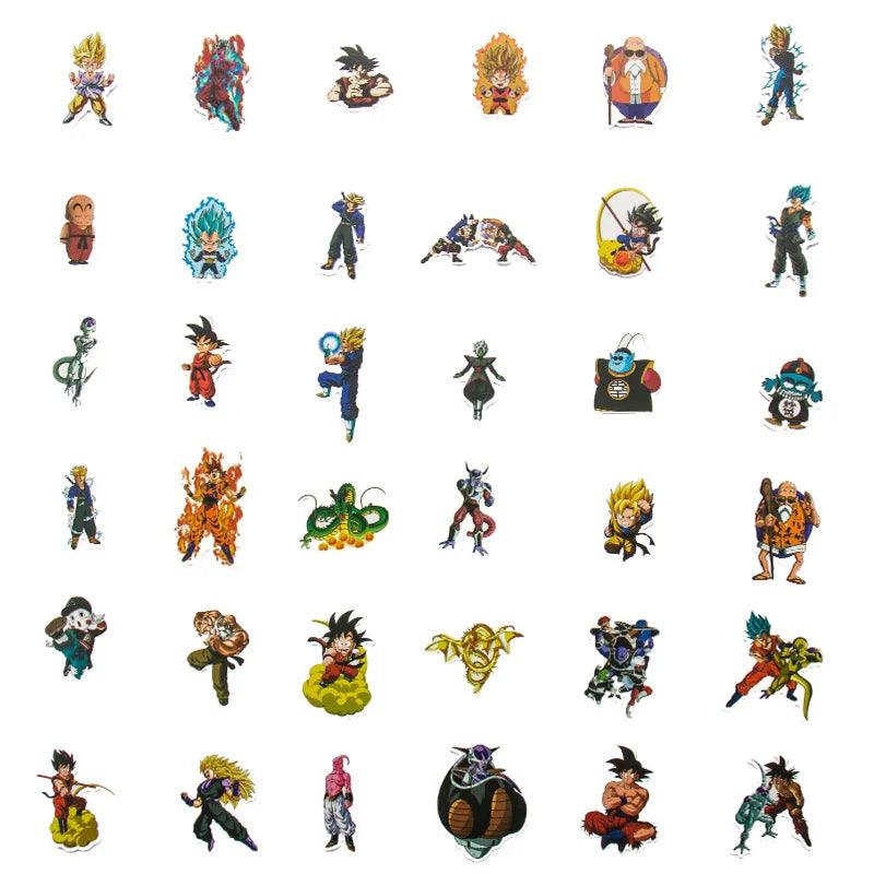 Unleash Your Dragon Ball Fandom! 50-Pack Waterproof Anime Stickers - Perfect for Laptops, Water Bottles, Phones & More