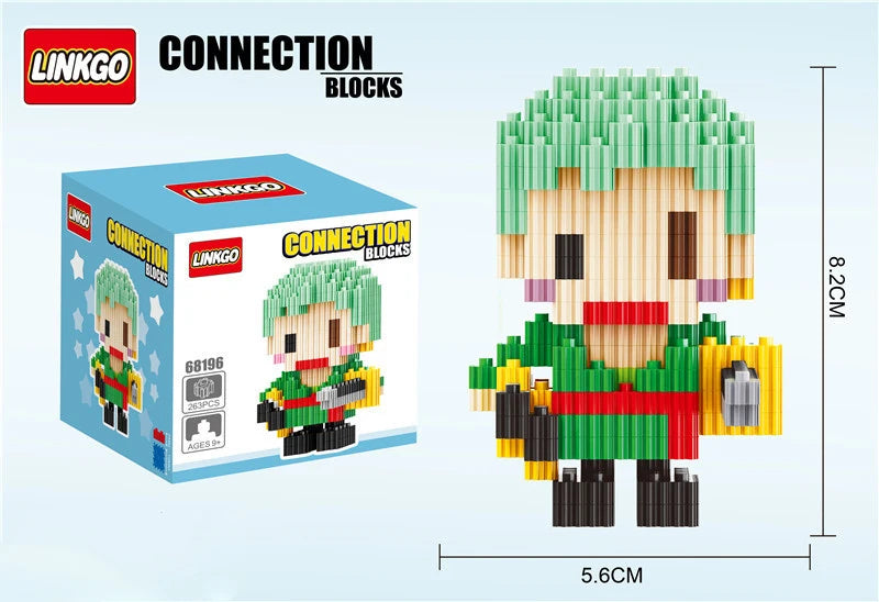 One Piece Connection Building Blocks Luffy Chopper Nami Sanji Zoro Usopp Ace Franky Brook Robi Diamond Brick Figure Toy For Kids