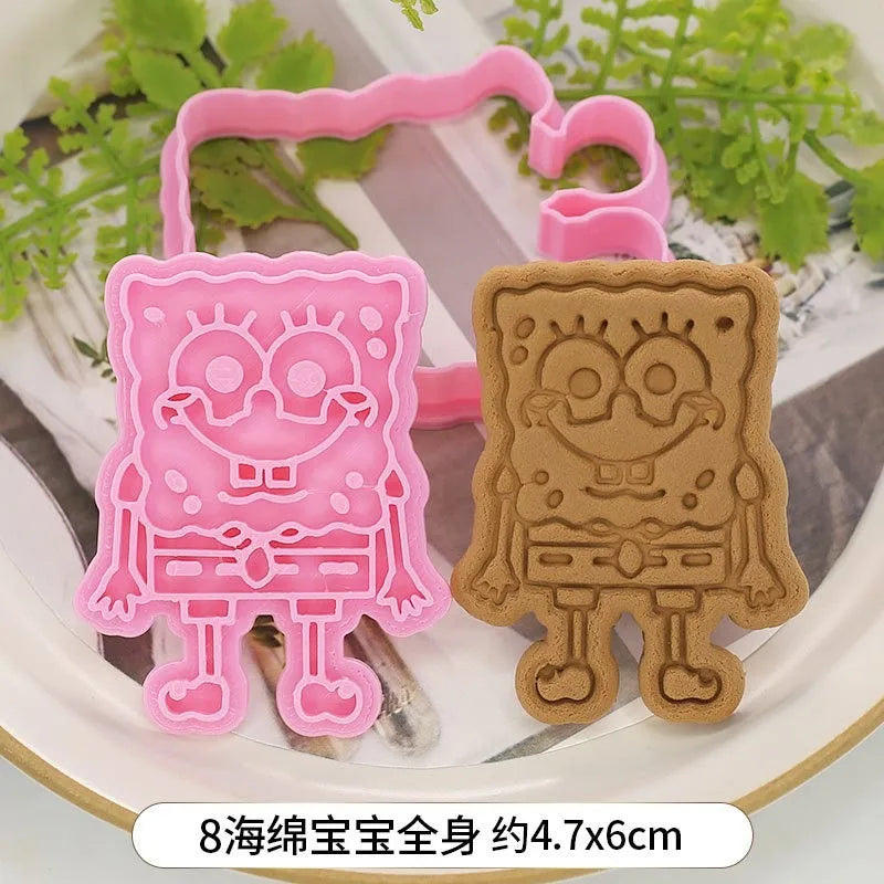 SpongeBob Cookie Cutter Set | 3D Cartoon Biscuit Moulds for Kids & Parties