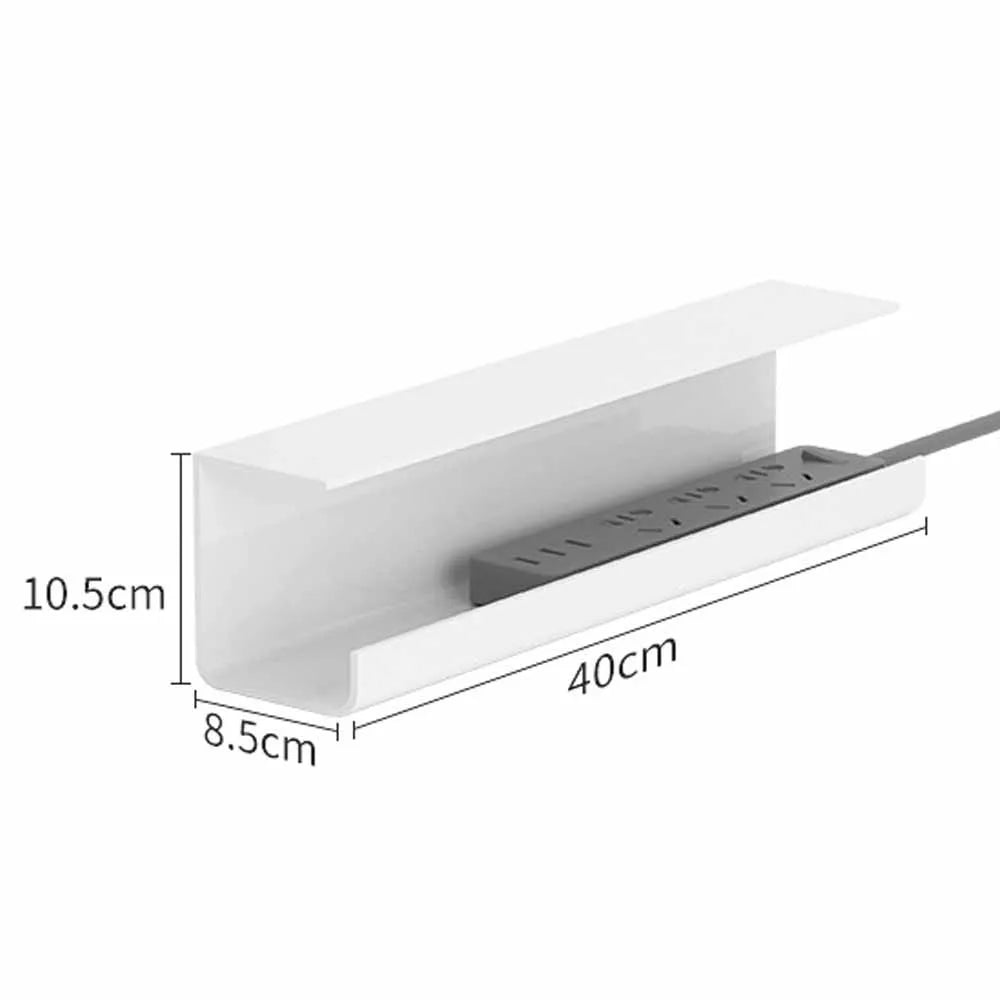 Cable Management Tray Office Wire Organizer Holder Cord Management Under Desk Cable Rack Flame Retardant Double-Sided Adhesive