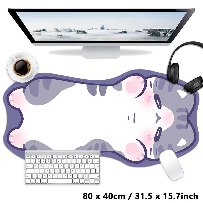 Pink Black Tortoiseshell Kawaii Cat Cartoon Cute Animal Kitty XXL Large Mouse Pad Computer Non-slip Keyboard Desk Mat Mousepad