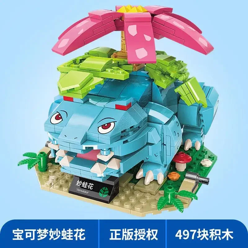 Pokemon Cartoon Pikachu Building Blocks Bulbasaur Toy Children's Assembled Model Pet Elf Kid Children Gift Compatible With Lego