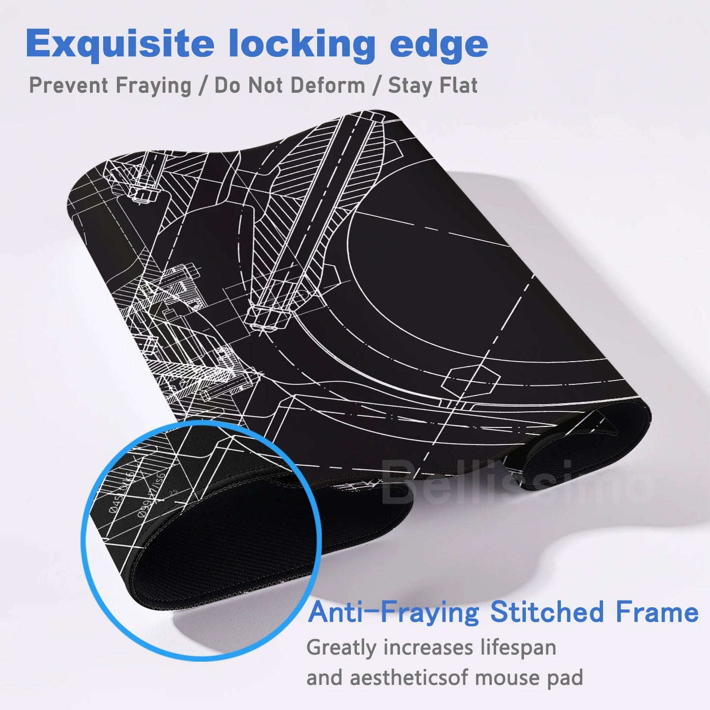 Mouse Pad Gaming Accessory Mechanical Drawing Large HD Mousepad XXL MousePad Natural Rubber Carpet Non-Slip Table Mat Office Rug