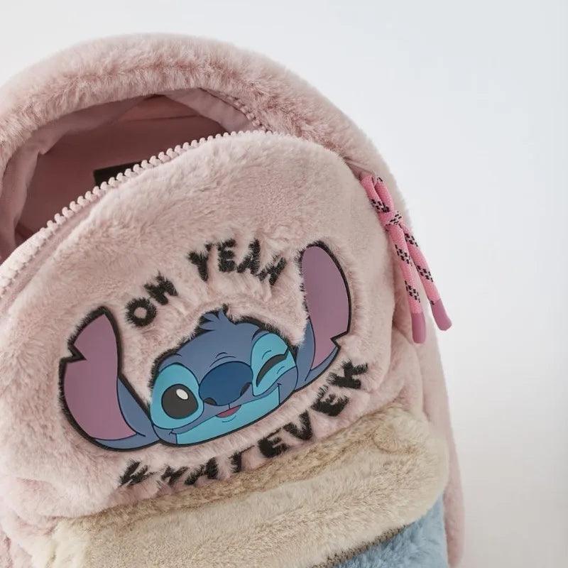 Disney Stitch Plush School Bag - Cute Cartoon Backpack for Kids