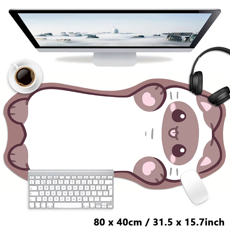 Pink Black Tortoiseshell Kawaii Cat Cartoon Cute Animal Kitty XXL Large Mouse Pad Computer Non-slip Keyboard Desk Mat Mousepad