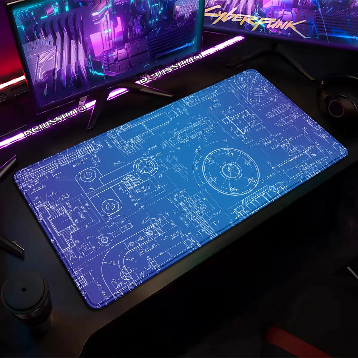 Mouse Pad Gaming Accessory Mechanical Drawing Large HD Mousepad XXL MousePad Natural Rubber Carpet Non-Slip Table Mat Office Rug