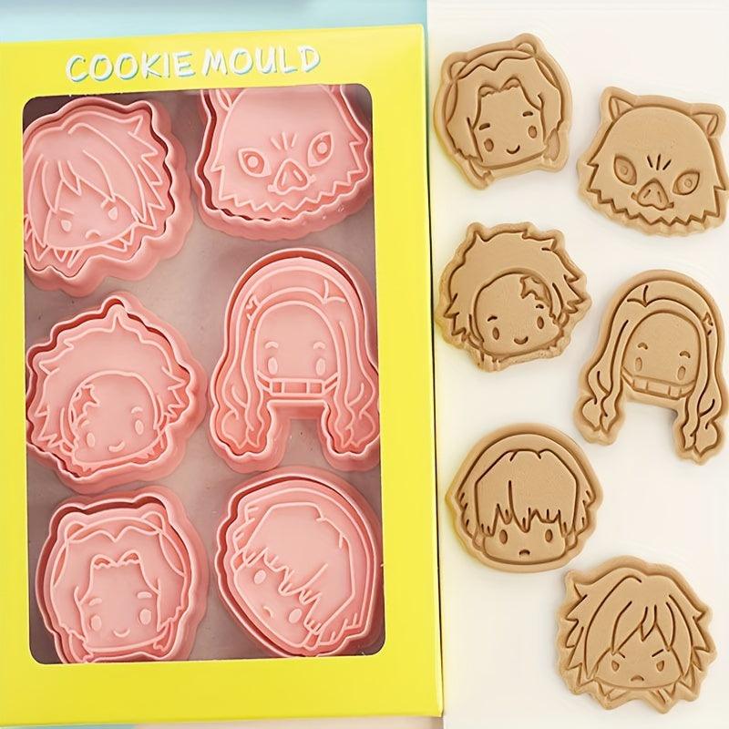 6-Pack Anime Character Cookie Cutters - Easy to Use and Clean - Ideal for Fun Baking and Decorating - Perfect for Parties and Home Baking Enthusiasts - Rexpect Nerd