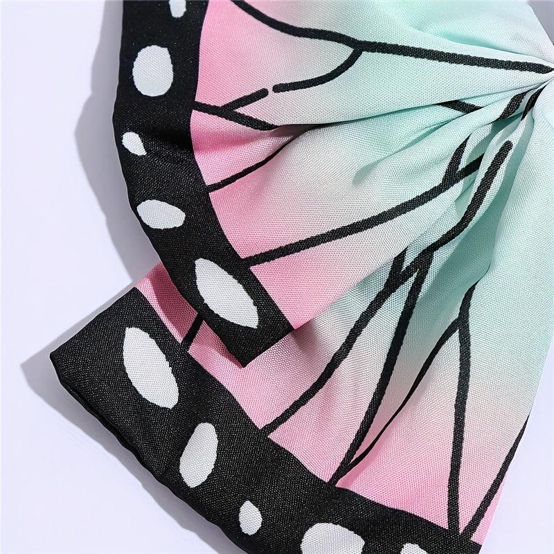 Chic Anime Bowknot Hair Clip - Cute, Durable Fabric Barrette with Whimsical Cartoon Print for Teens & Women - Rexpect Nerd