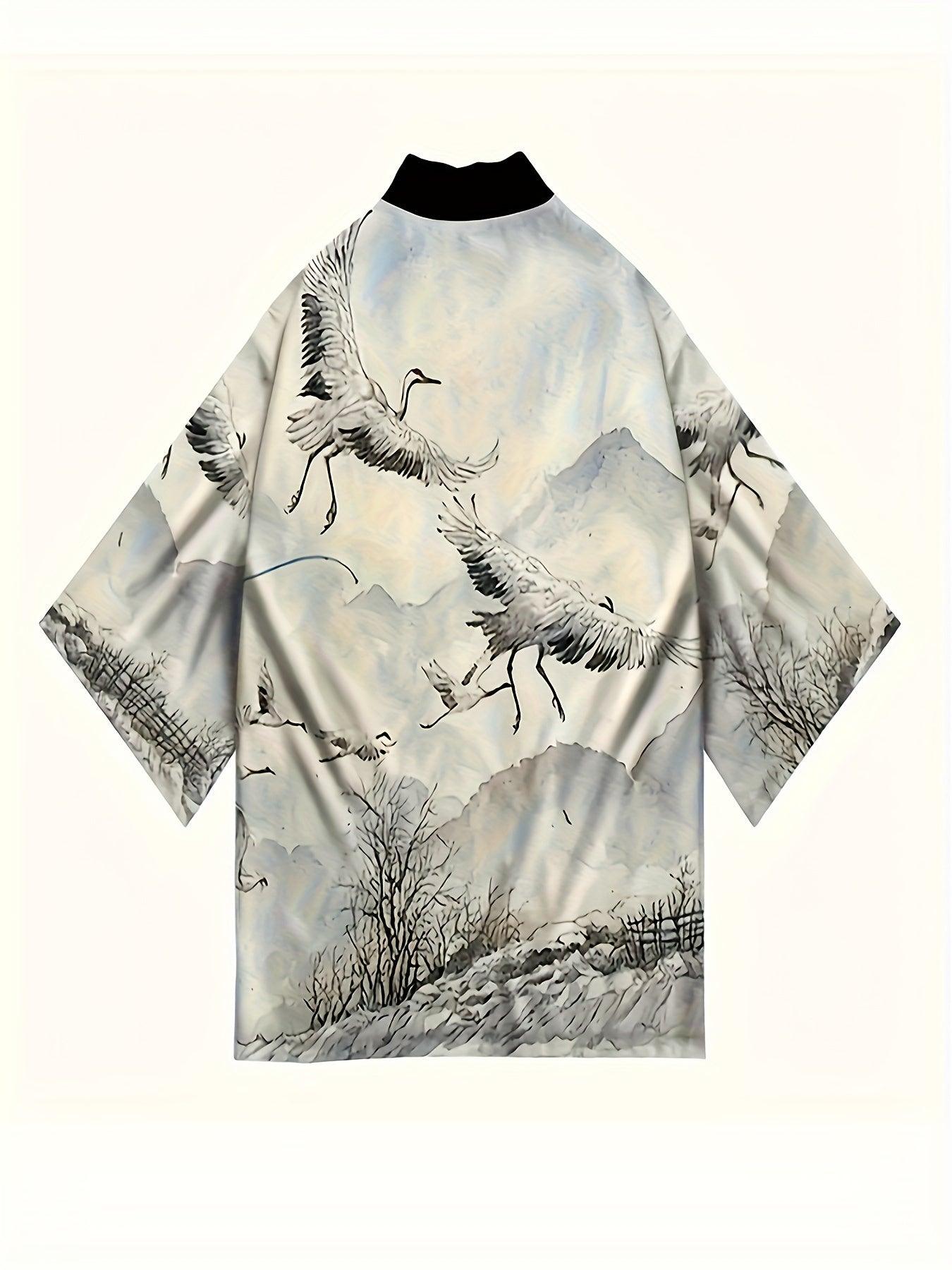 Men's Anime Kimono Cardigan - Japanese Style Lightweight Casual Wear for Spring & Summer