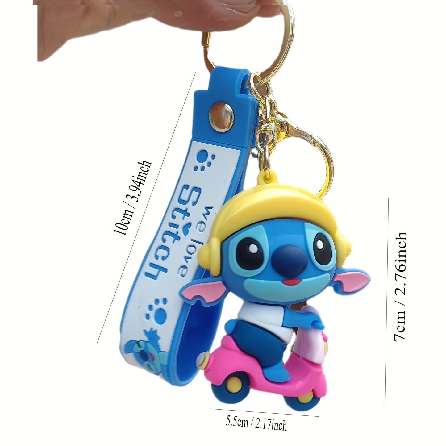 Adorable Disney Lilo & Stitch Kawaii Keychain - Charming 3D Anime Pendant Charm - Durable Keyring for Unforgettable Birthday & Christmas Gifts - Rexpect Nerd