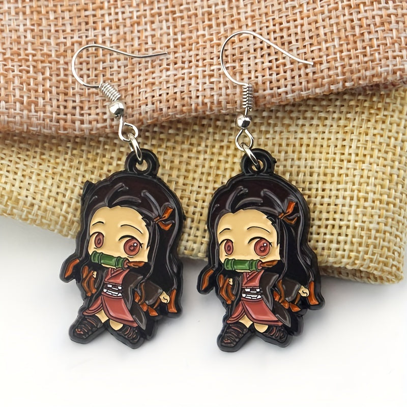 Pairs of Small, Three-Dimensional Anime Girl Character Alloy Earrings - Intricately Designed, Vibrant Accessories for Anime Fans - Hot Items, Collectible, and Unique Gift Ideas - Rexpect Nerd