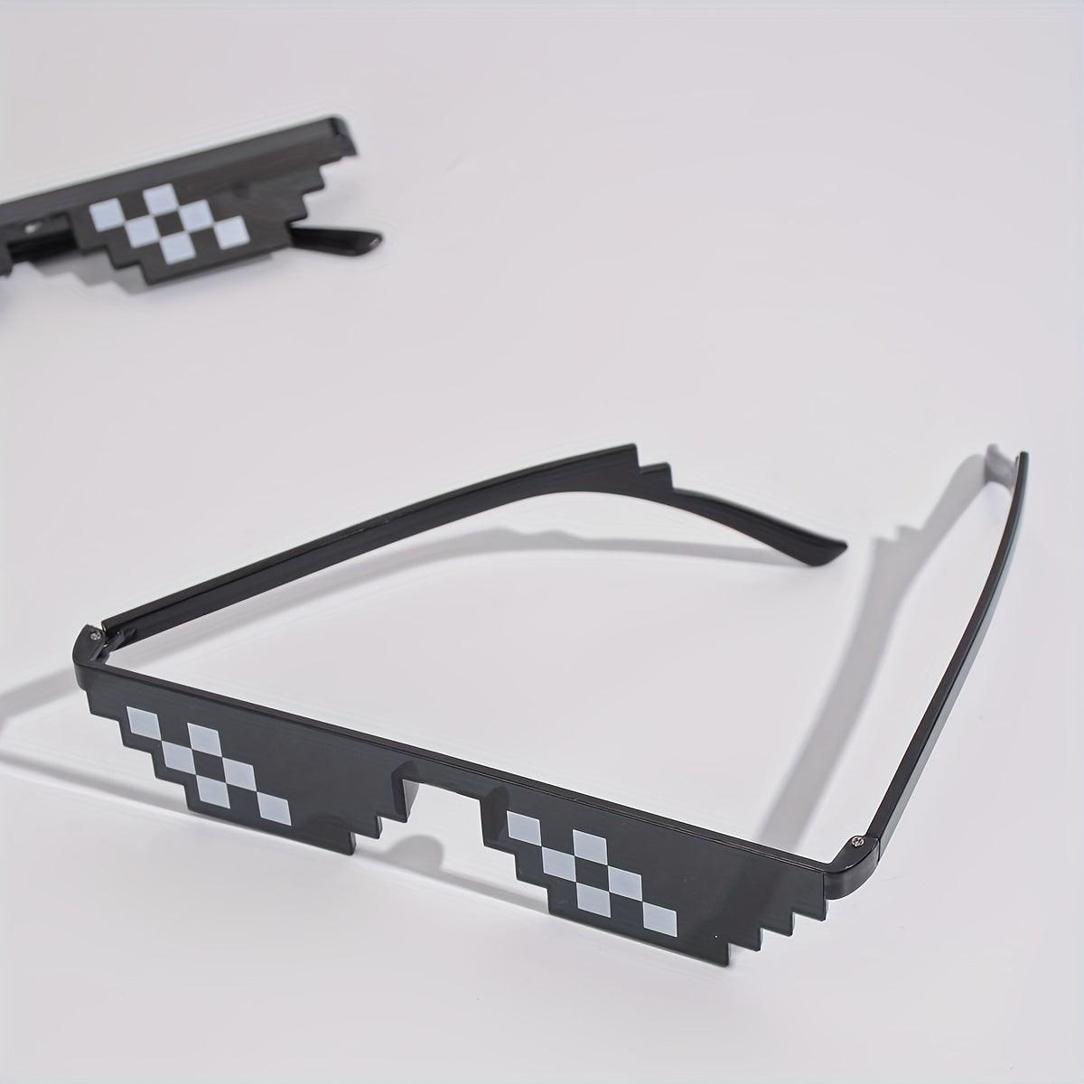 Level Up Your Celebrations! Trendy Anime Pixel Sunglasses - Fun Party Props for Graduations, Festivals & More!