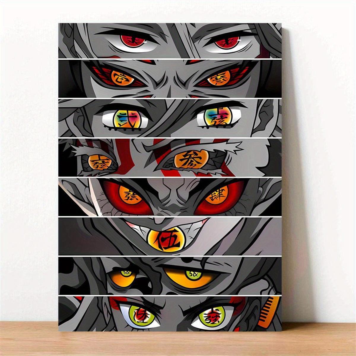 Bring the vibrant world of anime into your home with this stunning unframed anime art canvas poster featuring a captivating eyes design.