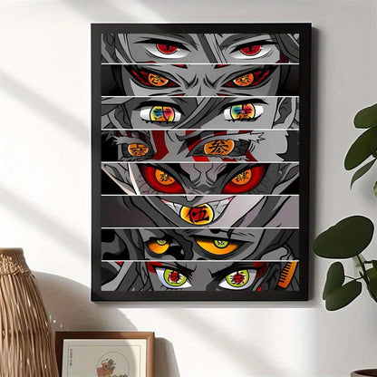 Bring the vibrant world of anime into your home with this stunning unframed anime art canvas poster featuring a captivating eyes design.