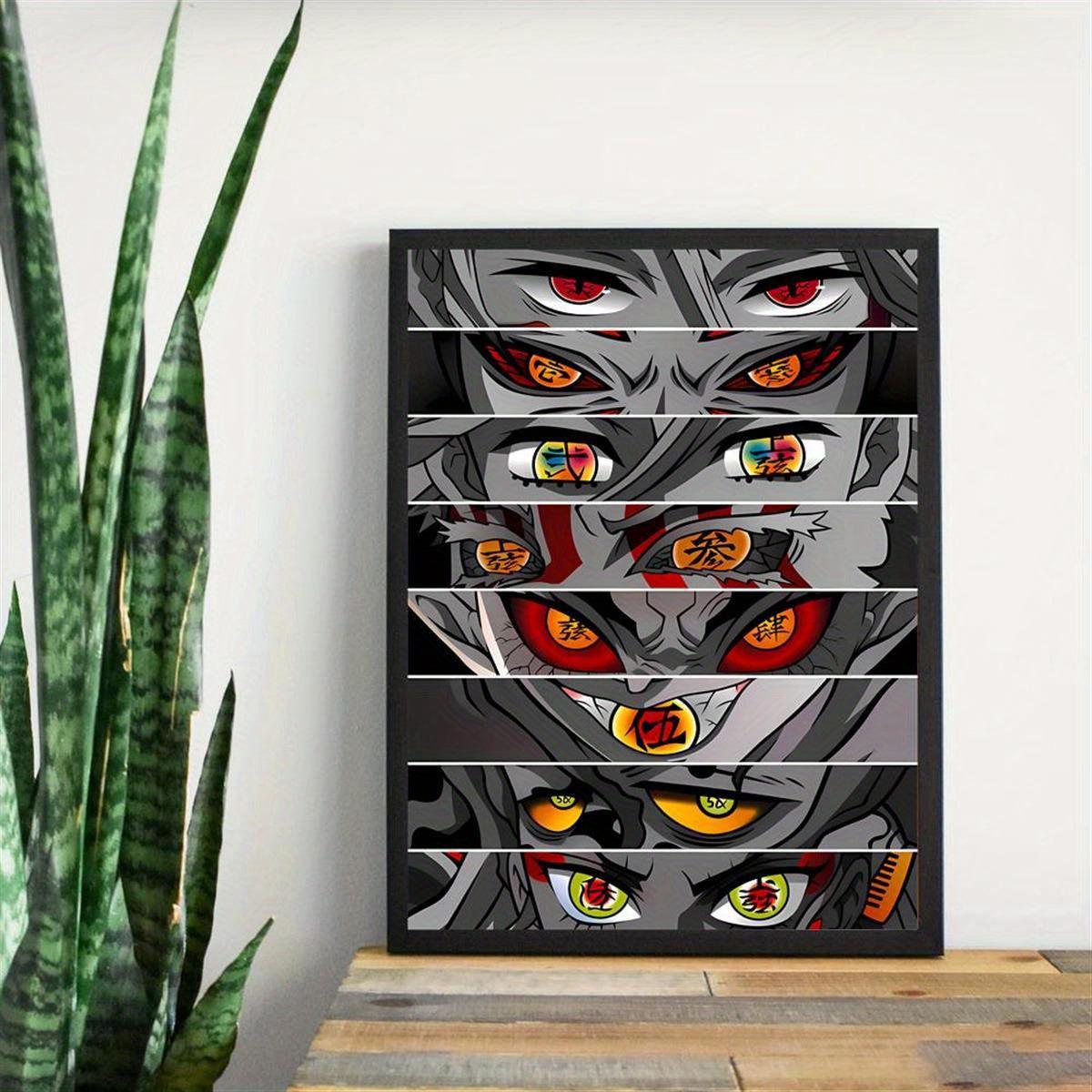 Bring the vibrant world of anime into your home with this stunning unframed anime art canvas poster featuring a captivating eyes design.