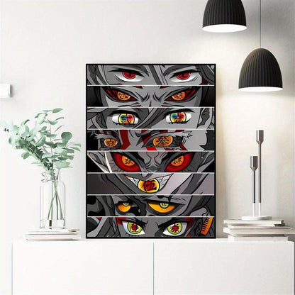 Bring the vibrant world of anime into your home with this stunning unframed anime art canvas poster featuring a captivating eyes design.