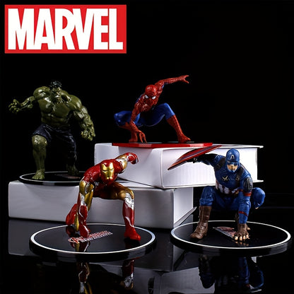 1pc Marvel Avengers Superhero Figurine Collection - Spider-Man, Captain America, Hulk, Iron Man - Durable Desktop & Car Chassis Decorations, Iconic Hero Statue Set for Office & Home Display - Rexpect Nerd