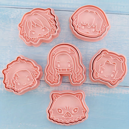 6-Pack Anime Character Cookie Cutters - Easy to Use and Clean - Ideal for Fun Baking and Decorating - Perfect for Parties and Home Baking Enthusiasts - Rexpect Nerd