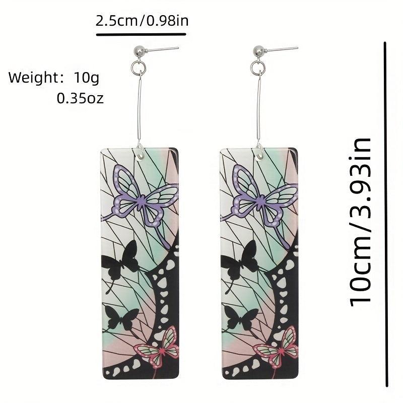 Anime Butterfly Acrylic Drop Dangle Earrings Cosplay Accessories For Women - Rexpect Nerd