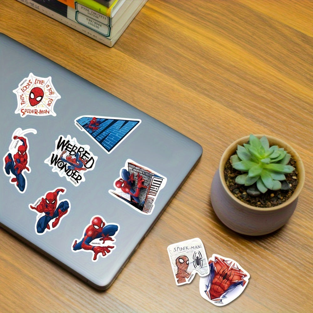 50pcs Vibrant Spider-Man Cartoon Graffiti Stickers - Fun & Durable Decor for Journals, Phones & Cups - Water-resistant, High-Quality Decals for a Creative, Artistic Touch - Rexpect Nerd