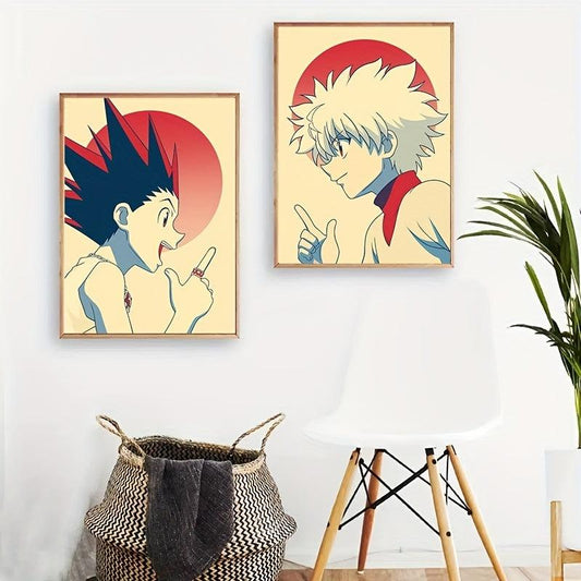 2pcs Vibrant Anime Canvas Art Prints for Dynamic Living Room Decor - Versatile, Unframed Posters Perfect for Anime Fans - Rexpect Nerd