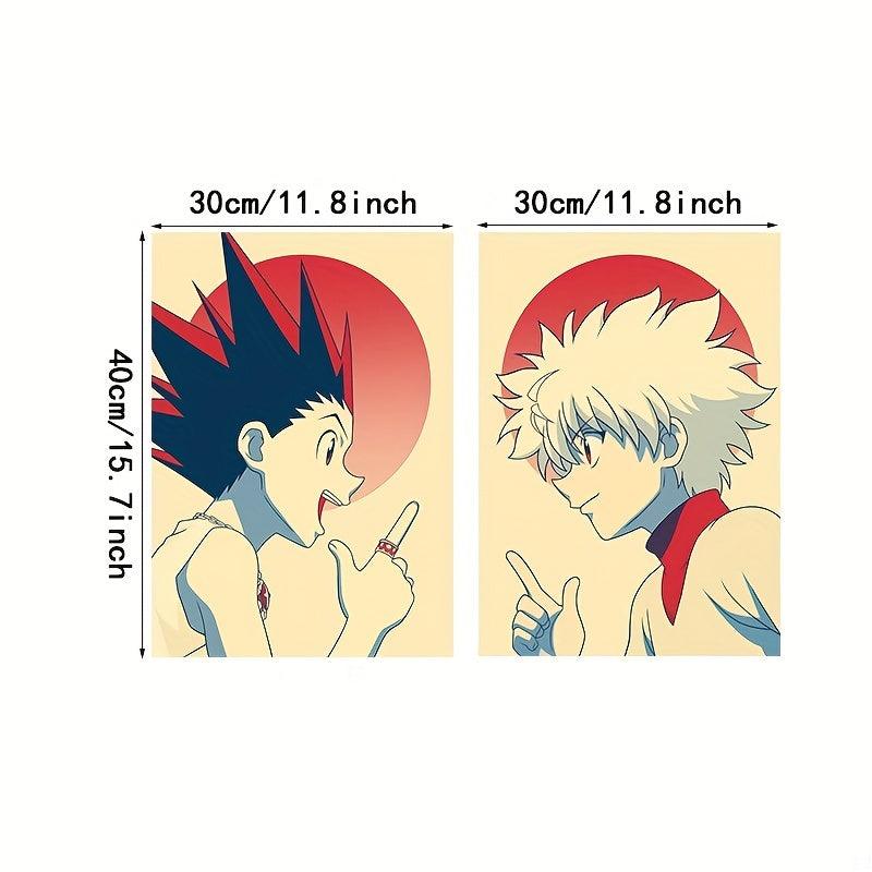 2pcs Vibrant Anime Canvas Art Prints for Dynamic Living Room Decor - Versatile, Unframed Posters Perfect for Anime Fans - Rexpect Nerd