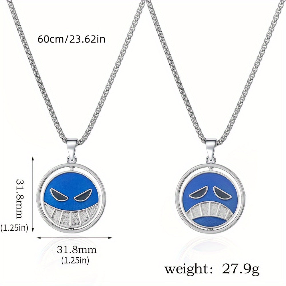 Unique Ace Evil Smile Heart Tag Pendant Necklace