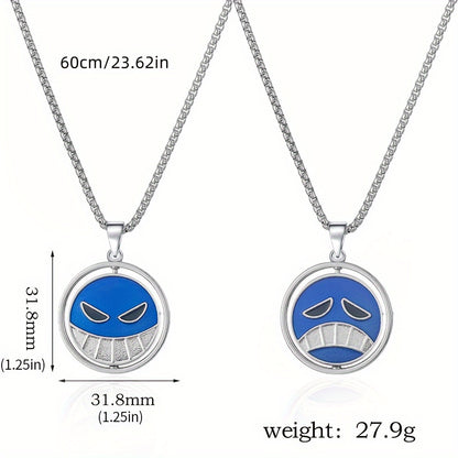 Unique Ace Evil Smile Heart Tag Pendant Necklace