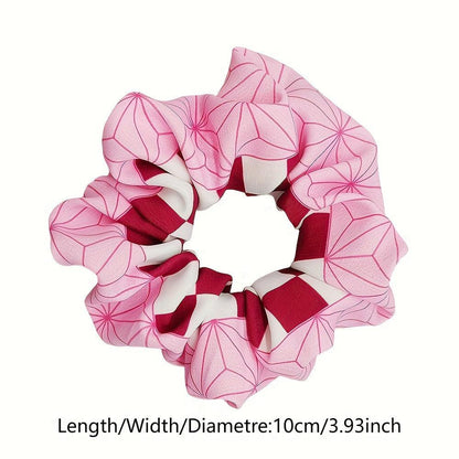 1pcs Anime Pattern Hair Scrunchie Elastic Hair Tie Ponytail Holder Hair Accessories For Women Female - Rexpect Nerd