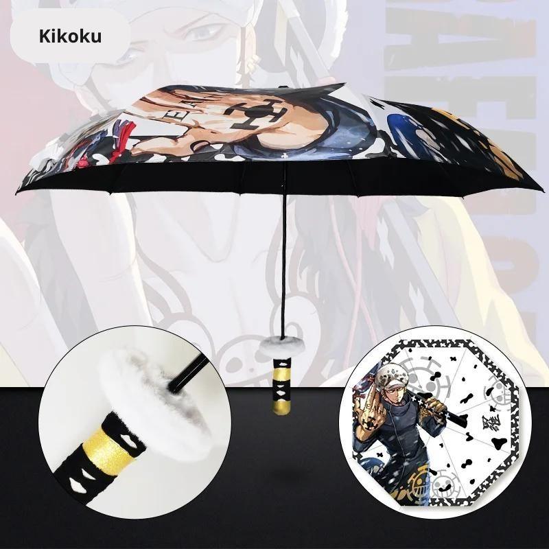 Set Sail with Style! One Piece Character Umbrellas - Luffy, Zoro & Trafalgar Law Designs, Creative Anime Gift