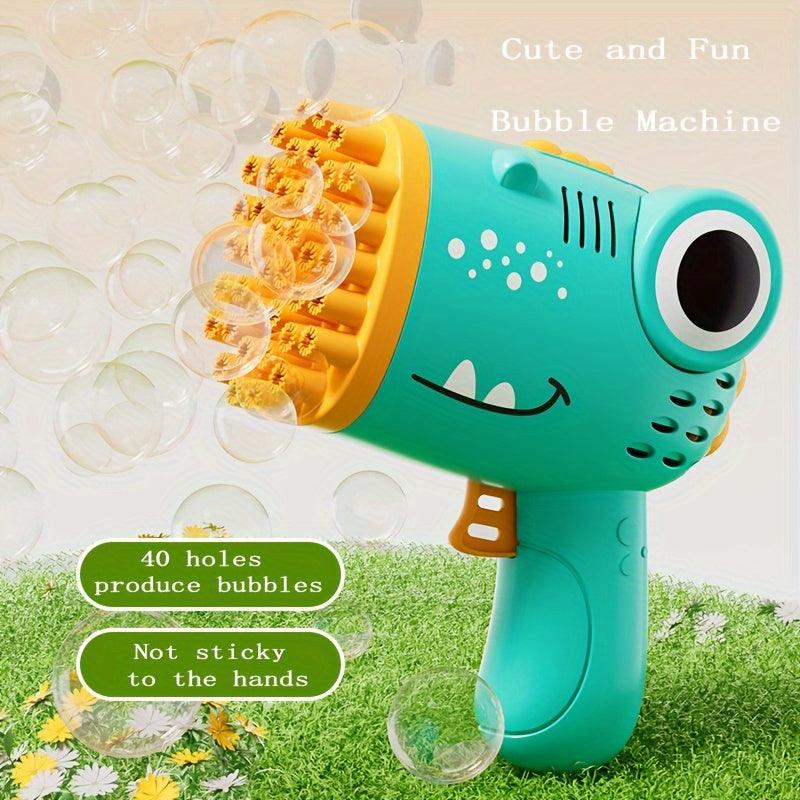 Dinosaur Bubble Gun With 40 Holes, An Outdoor Bubble Machine Toy, A Gift For Holidays And Festivals, A Handheld Outdoor Bubble Gun Toy sea and beach accessories - Rexpect Nerd
