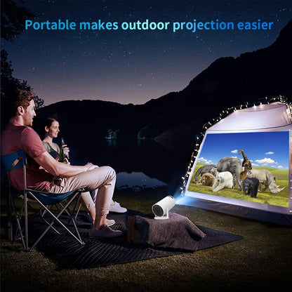 2000 Lumens HY300 Mini 4K Android 110 Portable Wireless Projector - 1280x720 HD 720P Home Cinema with 180° Adjustable Projection Angle, Wi-Fi, and Power Supply - Compact Table Mount Design for Indoor and Outdoor Use - Rexpect Nerd