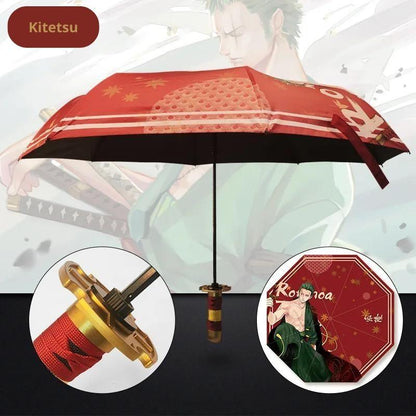 Set Sail with Style! One Piece Character Umbrellas - Luffy, Zoro & Trafalgar Law Designs, Creative Anime Gift