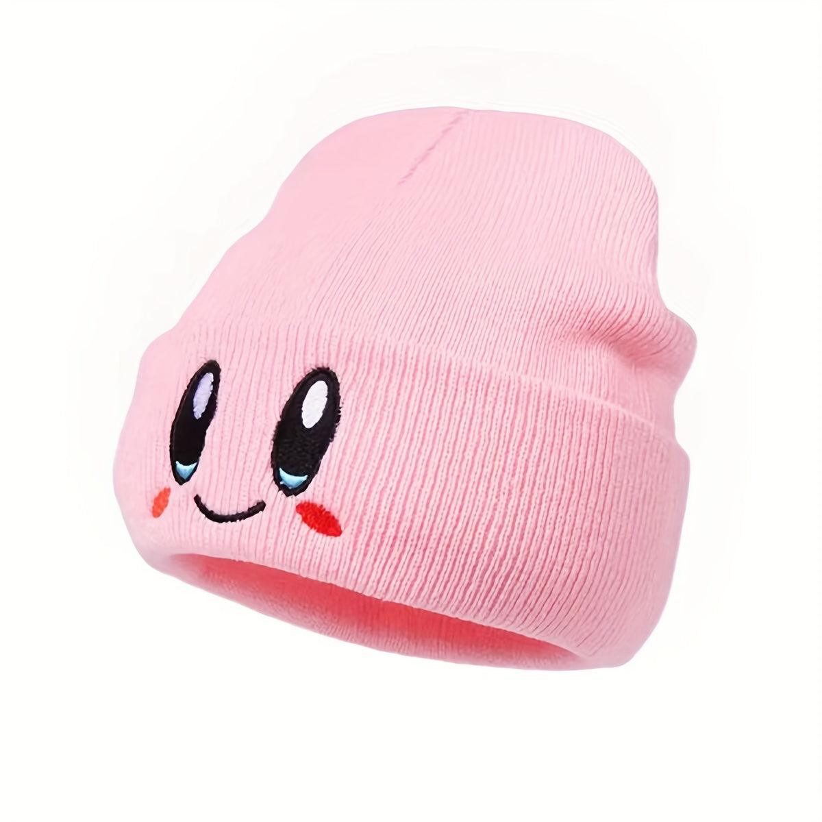 Unisex Anime Cartoon Beanie Hat - Soft, Lightweight, Warm, Elastic Fit, Embroidered Smiling Face Design, Acrylic Material, Perfect for Skiing, Outdoor Activities - Cute, Colorful, One-Size-Fits-Most, Couple-Friendly - Rexpect Nerd