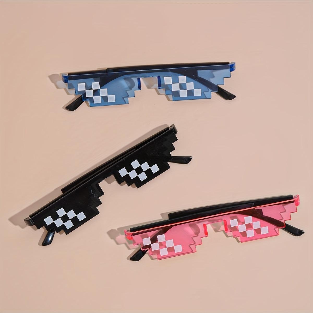 Level Up Your Celebrations! Trendy Anime Pixel Sunglasses - Fun Party Props for Graduations, Festivals & More!