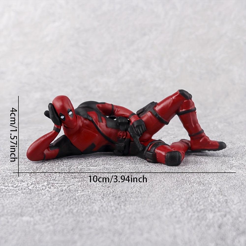 3pcs/set Deadpool Dashboard Figurines - Marvel's Avengers Head Car Decorations, Relaxing Pressure Bubble Design, Creative Hand Puppet for Vehicle & Desk - Rexpect Nerd