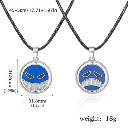 Unique Ace Evil Smile Heart Tag Pendant Necklace
