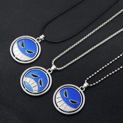 Unique Ace Evil Smile Heart Tag Pendant Necklace