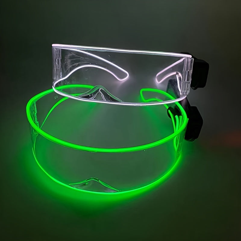 Glow Up Your Cosplay! Futuristic Anime LED Glasses - Light Up the Night with High-Tech Style