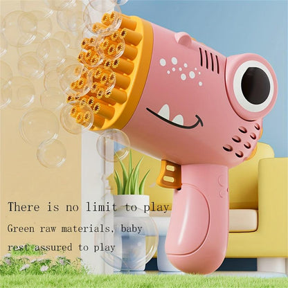 Dinosaur Bubble Gun With 40 Holes, An Outdoor Bubble Machine Toy, A Gift For Holidays And Festivals, A Handheld Outdoor Bubble Gun Toy sea and beach accessories - Rexpect Nerd