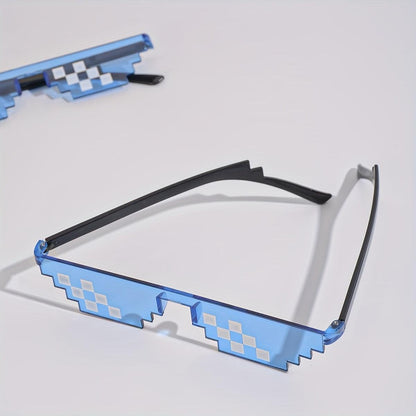 Level Up Your Celebrations! Trendy Anime Pixel Sunglasses - Fun Party Props for Graduations, Festivals & More!