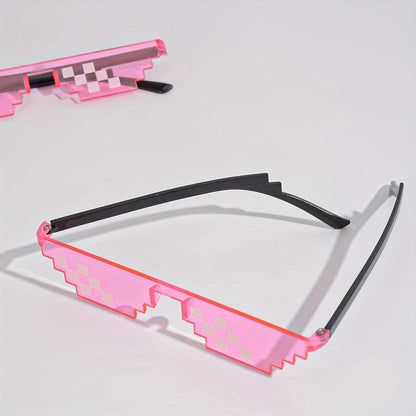 Level Up Your Celebrations! Trendy Anime Pixel Sunglasses - Fun Party Props for Graduations, Festivals & More!