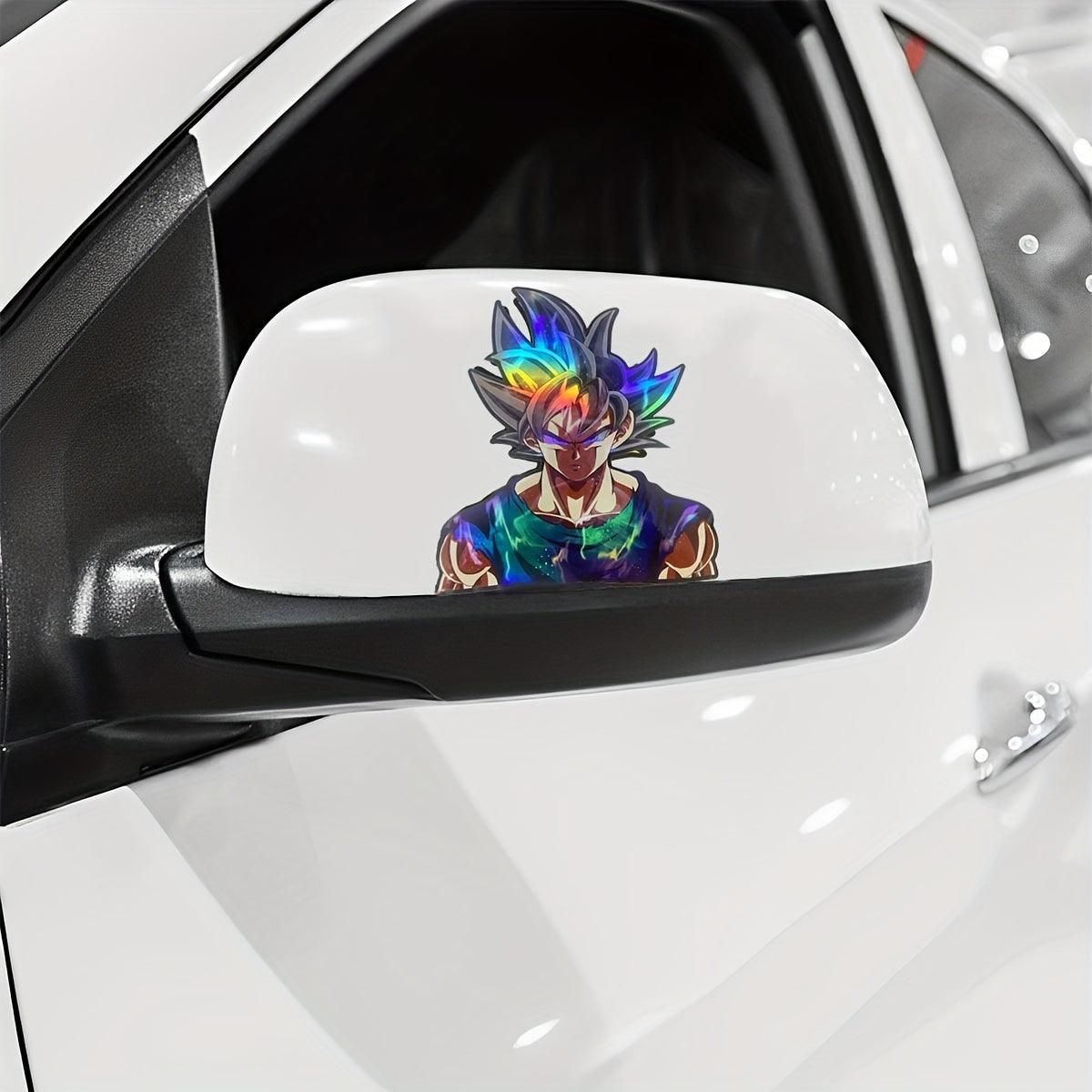 Eye-Catching, Durable Anime Holographic Glitter Decals: Waterproof & Self-Adhesive for Cars, Motorcycles, and Laptops - Rexpect Nerd