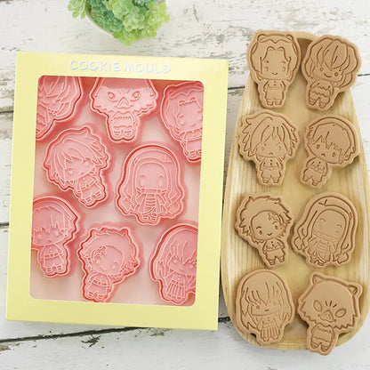 Demon Slayer Cookie Cutter Set | 8pcs Anime Baking Moulds Nezuko & Tanjiro