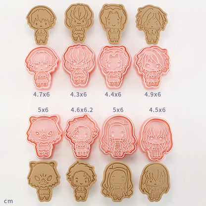 Demon Slayer Cookie Cutter Set | 8pcs Anime Baking Moulds Nezuko & Tanjiro